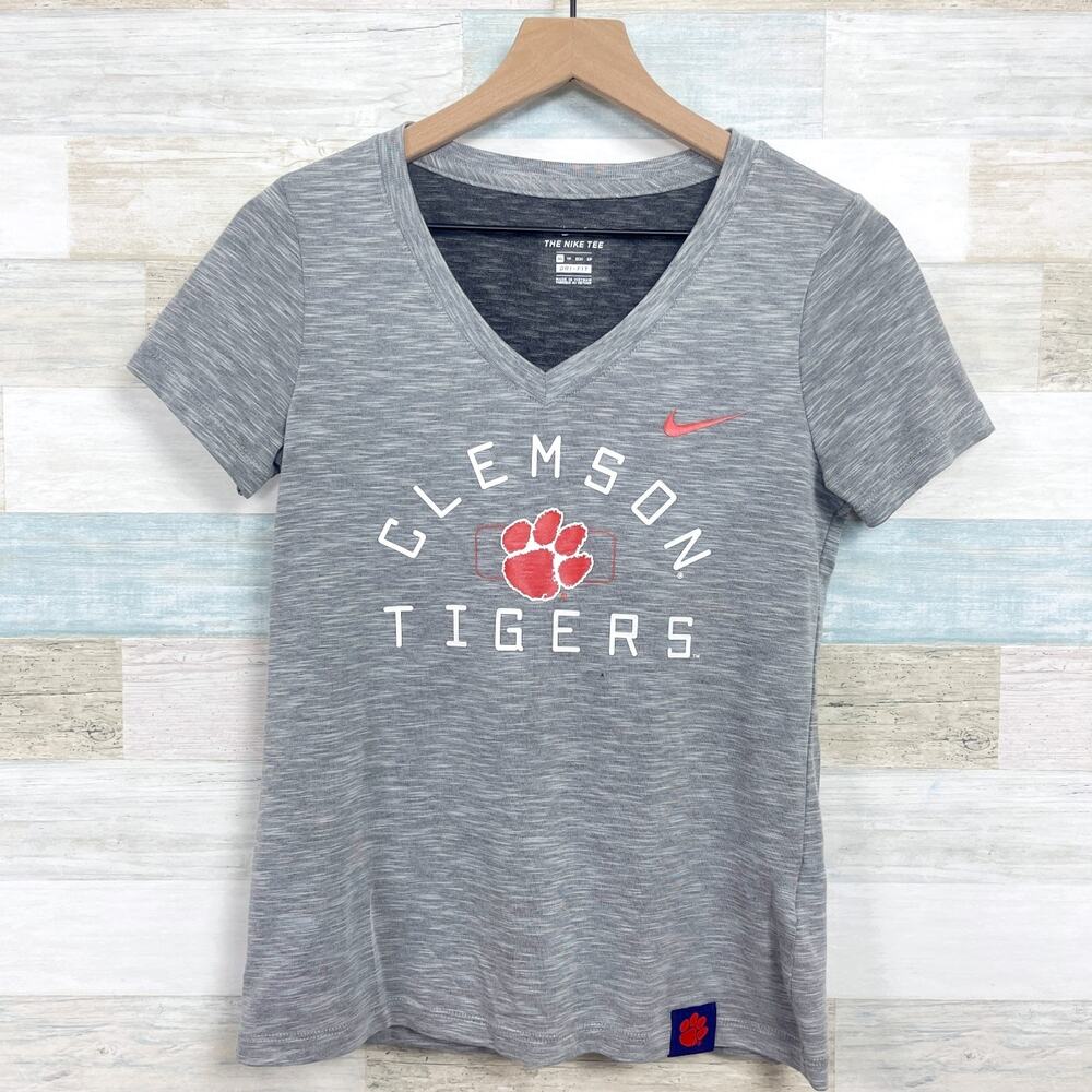Clemson Tigers The Nike Tee Gray Graphic Logo Football University Womens XS